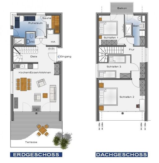 Grundriss vom Haus "Gras"